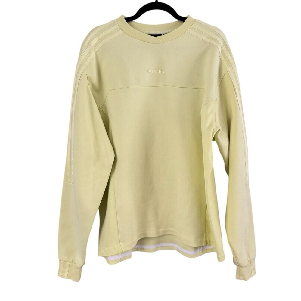 Adidas X Ivy Park Yellow Logo Crewneck Unisex Pullover Sweatshirt Size Small